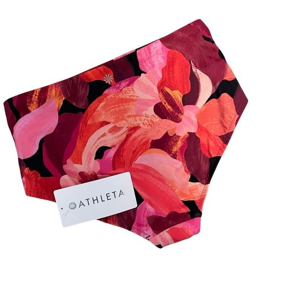 Athleta High Waist Bikini Bottom Liana Floral Mauve Size Small NWT - Picture 5 of 7